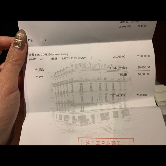 Dior mini oblique saddle bag retail price$3950 - Picture 7 of 7